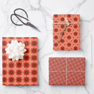 Peach Fuzz Geometric Pattern set 6 Wrapping Paper Sheet