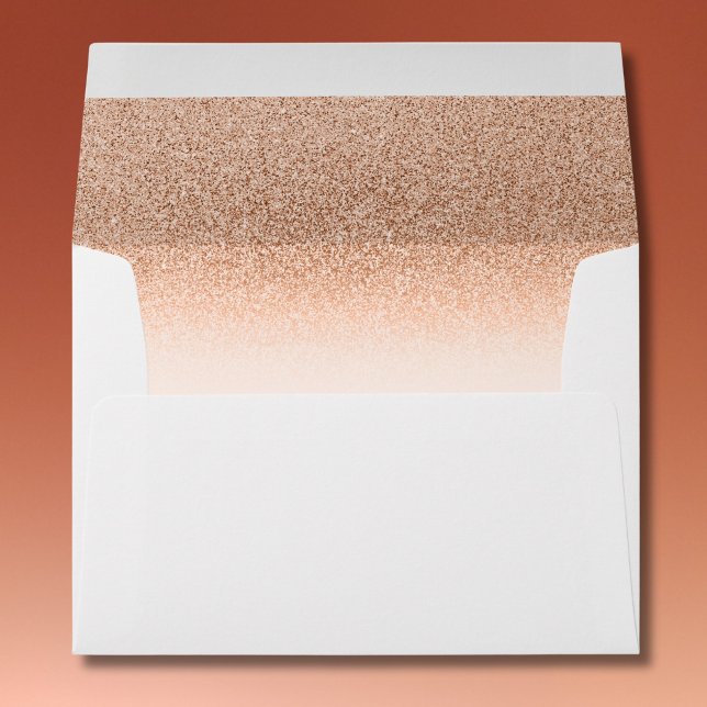 Peach Fuzz Glitter Lined Wedding 5x7 Envelope (Creator Uploaded)