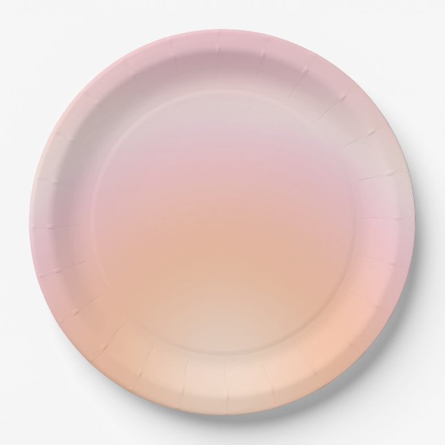Peach Fuzz Gradient Paper Plate (Front)