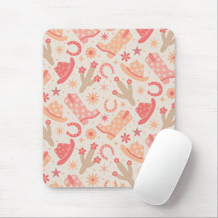 Peach Fuzz Groovy Cowgirl boots and hats Mouse Mat