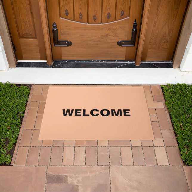 Peach Fuzz Is Beautiful And Desirable Doormat (Outdoor)