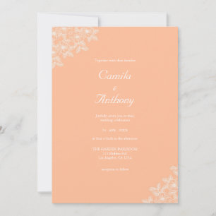 Peach Fuzz minimalist Flower Pattern Invitation