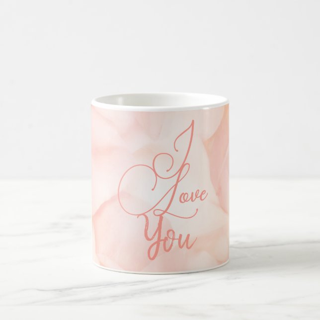 Peach Fuzz Minimalist Modern Rose Petal Valentines Coffee Mug (Center)
