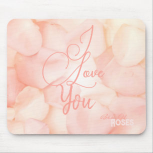 Peach Fuzz Minimalist Modern Rose Petal Valentines Mouse Mat