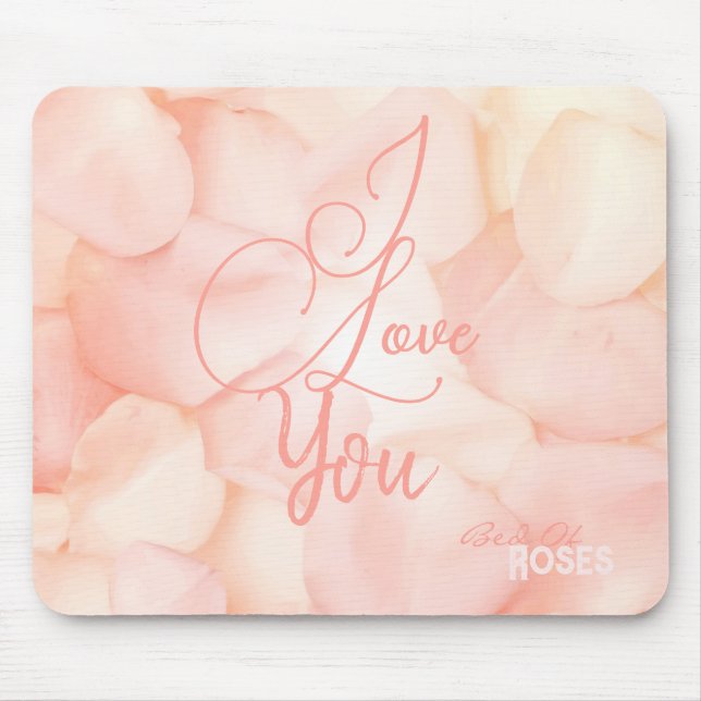 Peach Fuzz Minimalist Modern Rose Petal Valentines Mouse Mat (Front)