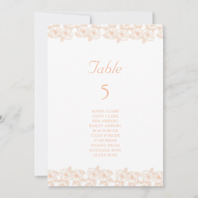 Peach Fuzz minimalist Trendy Flower Pattern Invitation (Front)