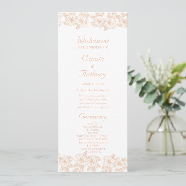 Peach Fuzz minimalist Trendy Flower Pattern Programme (Standing Front)