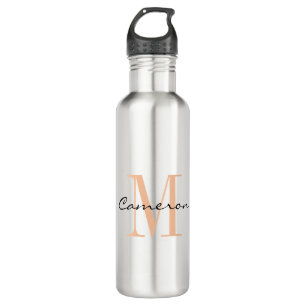 Peach Fuzz Monogram Initial and Name Gift 710 Ml Water Bottle