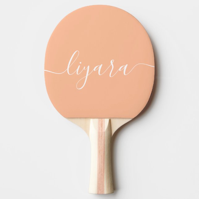 Peach fuzz name calligraphy ping pong paddle (Front)
