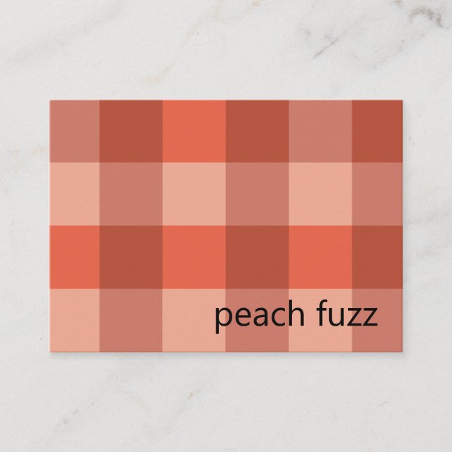 Peach Fuzz Orange Chequerboard Pattern Business Card (Front)