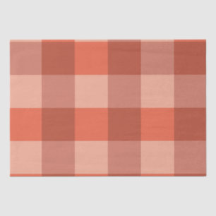 Peach Fuzz Orange Chequerboard Pattern Tissue Paper