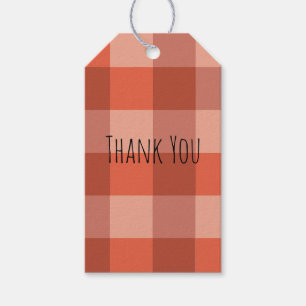 Peach Fuzz Orange Chequerboard Personalised Gift Tags