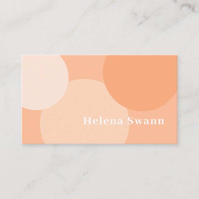 Peach Fuzz Retro Inspired Business Card (Front)