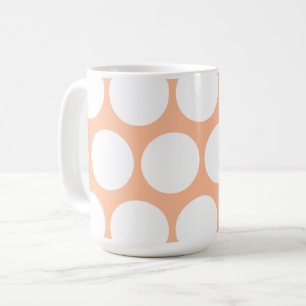 Peach fuzz retro polka dots coffee mug