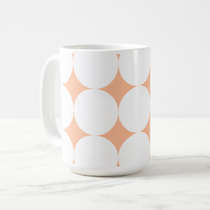 Peach fuzz retro polka dots coffee mug