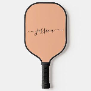 Peach fuzz script name pickleball paddle