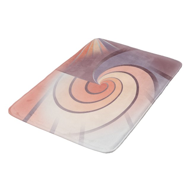 Peach fuzz seashell bath mat (Angled)