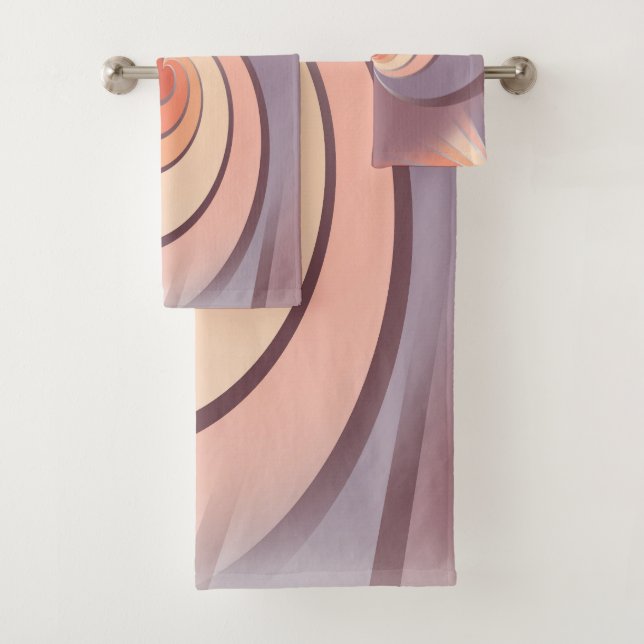 Peach fuzz seashell bath towel set (Insitu)