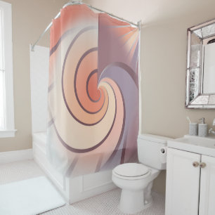 Peach fuzz seashell shower curtain