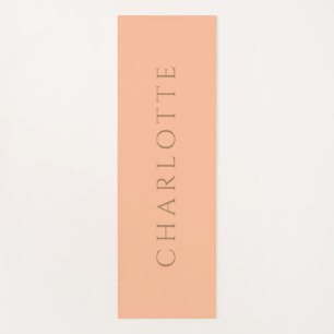 Peach Fuzz Solid Color Name Yoga Mat