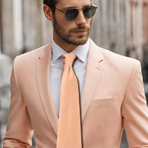 peach  fuzz solid colour tie