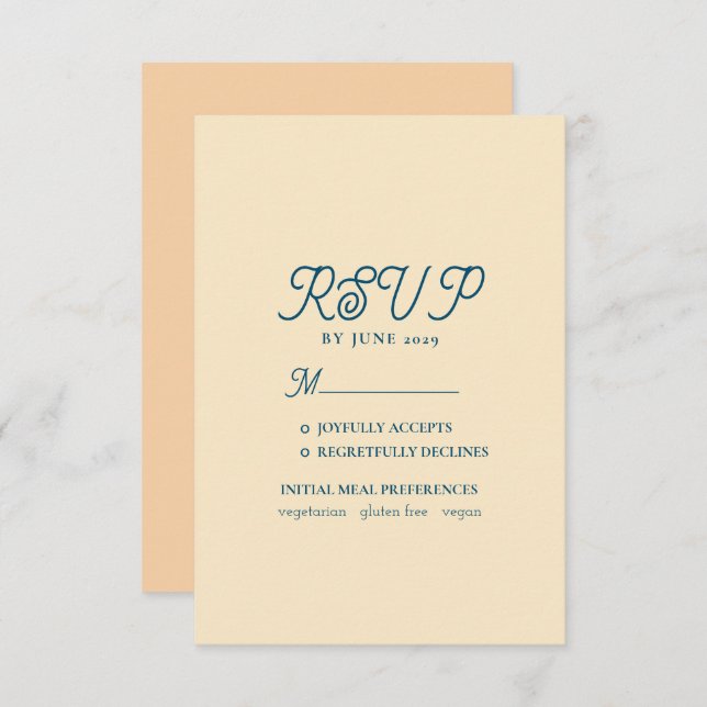 Peach Fuzz Wedding RSVP Card (Front/Back)