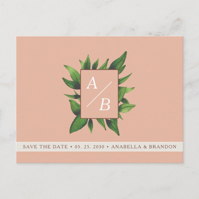 Peach Fuzz Wedding Save The Date Invitation (Front)