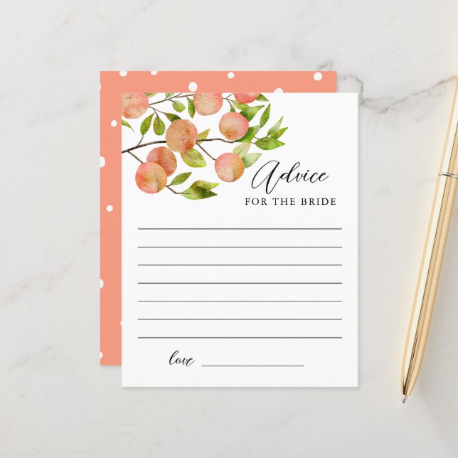 Peach Garden Advice For the Bride  (Front/Back In Situ)