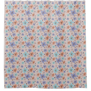 Peach garden floral spring pattern shower curtain