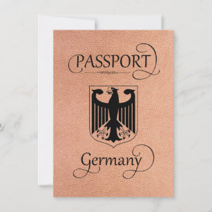 Peach Germany Passport Save the Date Card