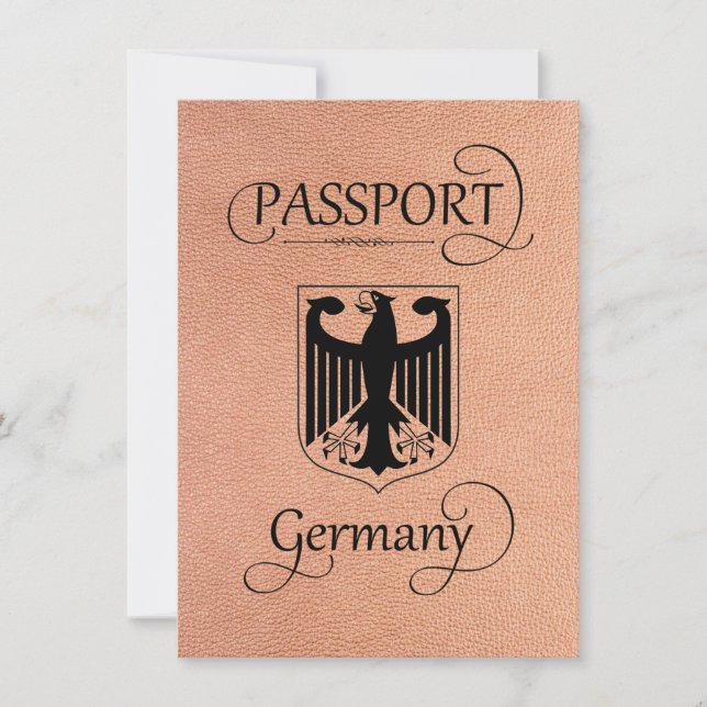 Peach Germany Passport Save the Date Card (Front)