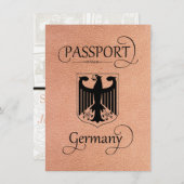 Peach Germany Passport Save the Date Card (Front/Back)