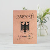 Peach Germany Passport Save the Date Card (Standing Front)