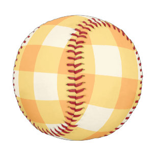 Peach Gingham Plaid Cottagecore Baseball