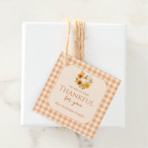 Peach Gingham Pumpkin Flower Thanksgiving Dinner