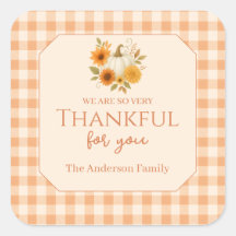 Peach Gingham Pumpkin Flower Thanksgiving Dinner