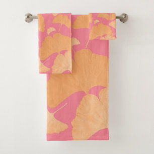 Peach Ginkgo Botanical Dream 1 Bath Towel Set