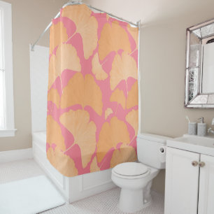Peach Ginkgo Botanical Dream 1 Shower Curtain