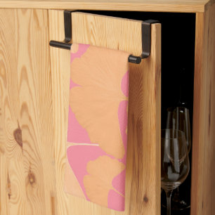 Peach Ginkgo Botanical Dream 1 Tea Towel