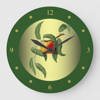 Peach ~ Giorgio Gallesio ~ Botanical Fruit ~ Large Clock