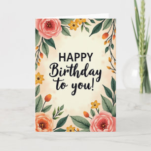Peach Glow Birthday Card