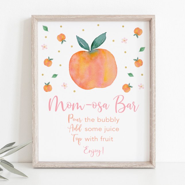 Peach Gold Baby Shower Mimosa Bar Sign (Creator Uploaded)