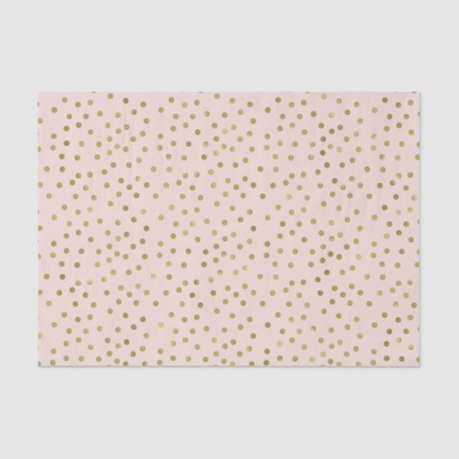 Peach Gold Confetti Dots Tissue Paper (Front)
