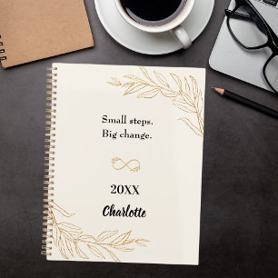Peach gold foliage motivational quote 2027 planner