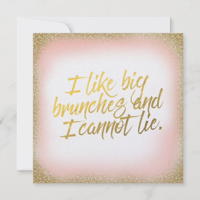Peach Gold I like Big Brunches Invitation Pearl (Front)