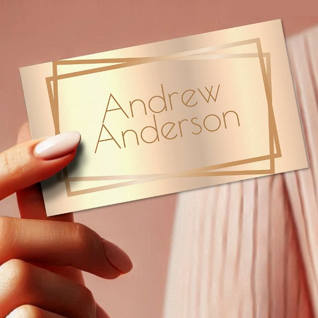 Peach Gold Minimalist Frame Colour Gradient  Business Card (Creator Uploaded)