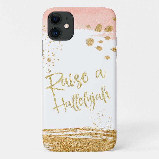 Peach Gold Raise A Hallelujah Christian Case-Mate iPhone Case (Back)