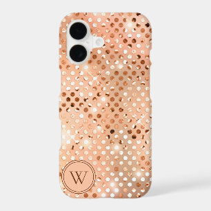 Peach & Gold Shimmer Monogram
