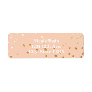 Peach & Gold Shiny Confetti Dots Chic Modern