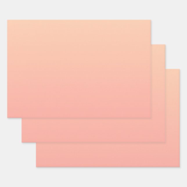 Peach Gradient Background Wrapping Paper Sheet (Set)